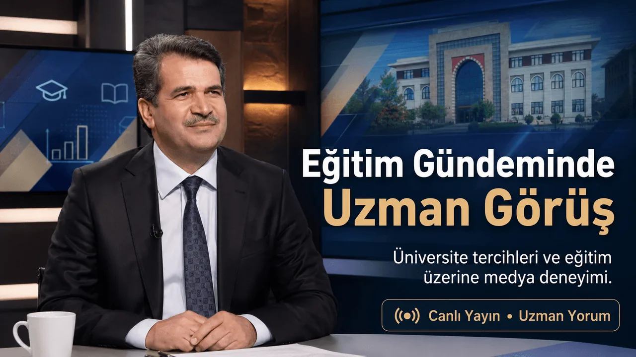 Gürbüz Gövrek televizyon stüdyosunda eğitim gündemini değerlendiriyor
